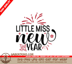 Little Miss New Year Fireworks SVG SVG