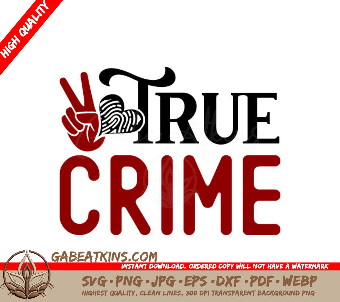Red & Black True Crime SVG Design SVG