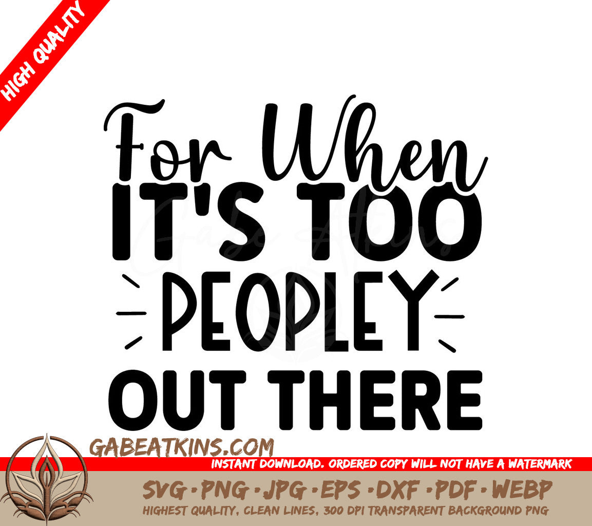 Too Peopley Wine Bag SVG SVG