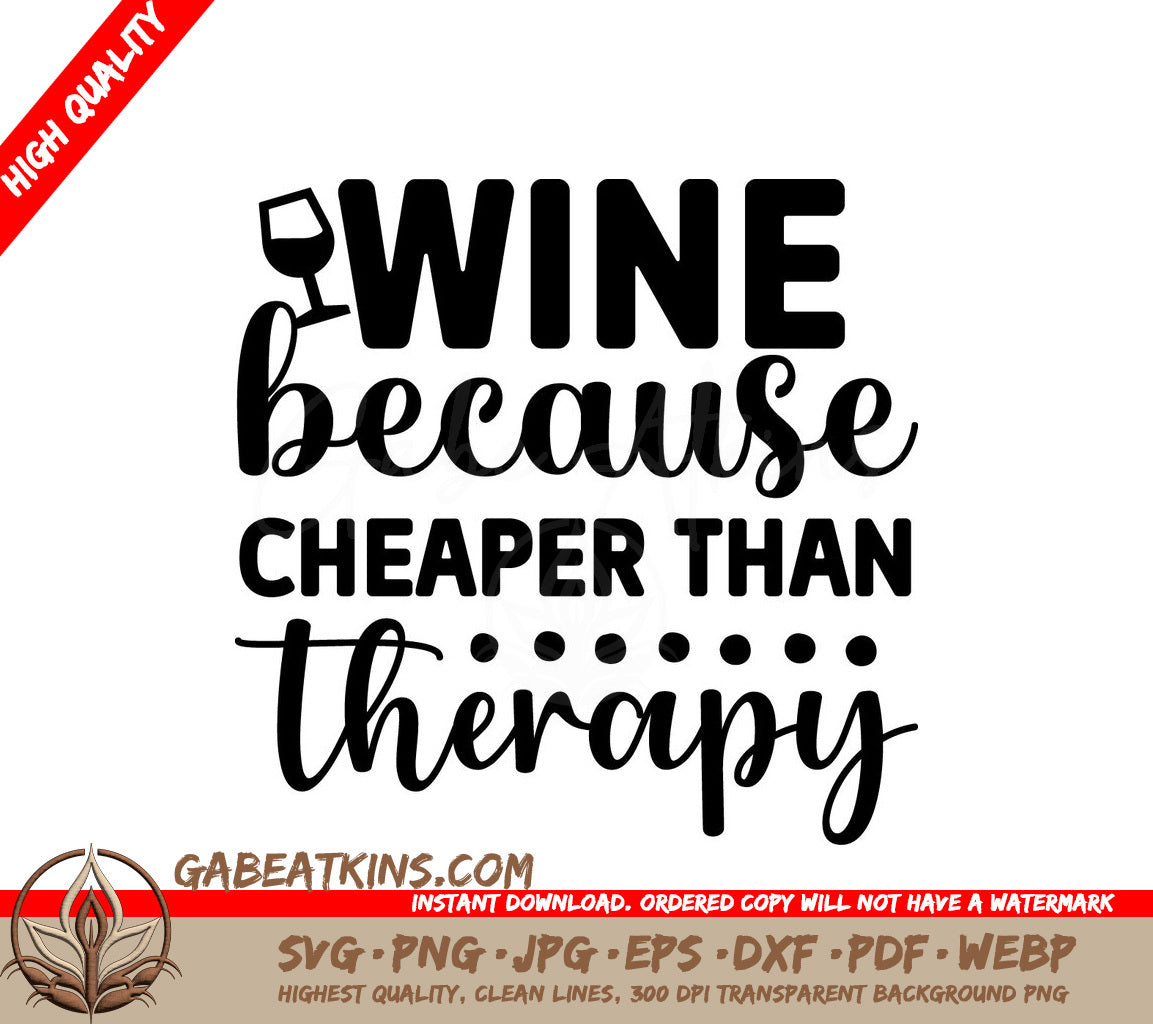 Wine Therapy SVG Design SVG