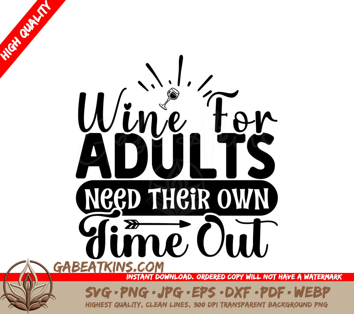 Wine Time Out SVG Design SVG