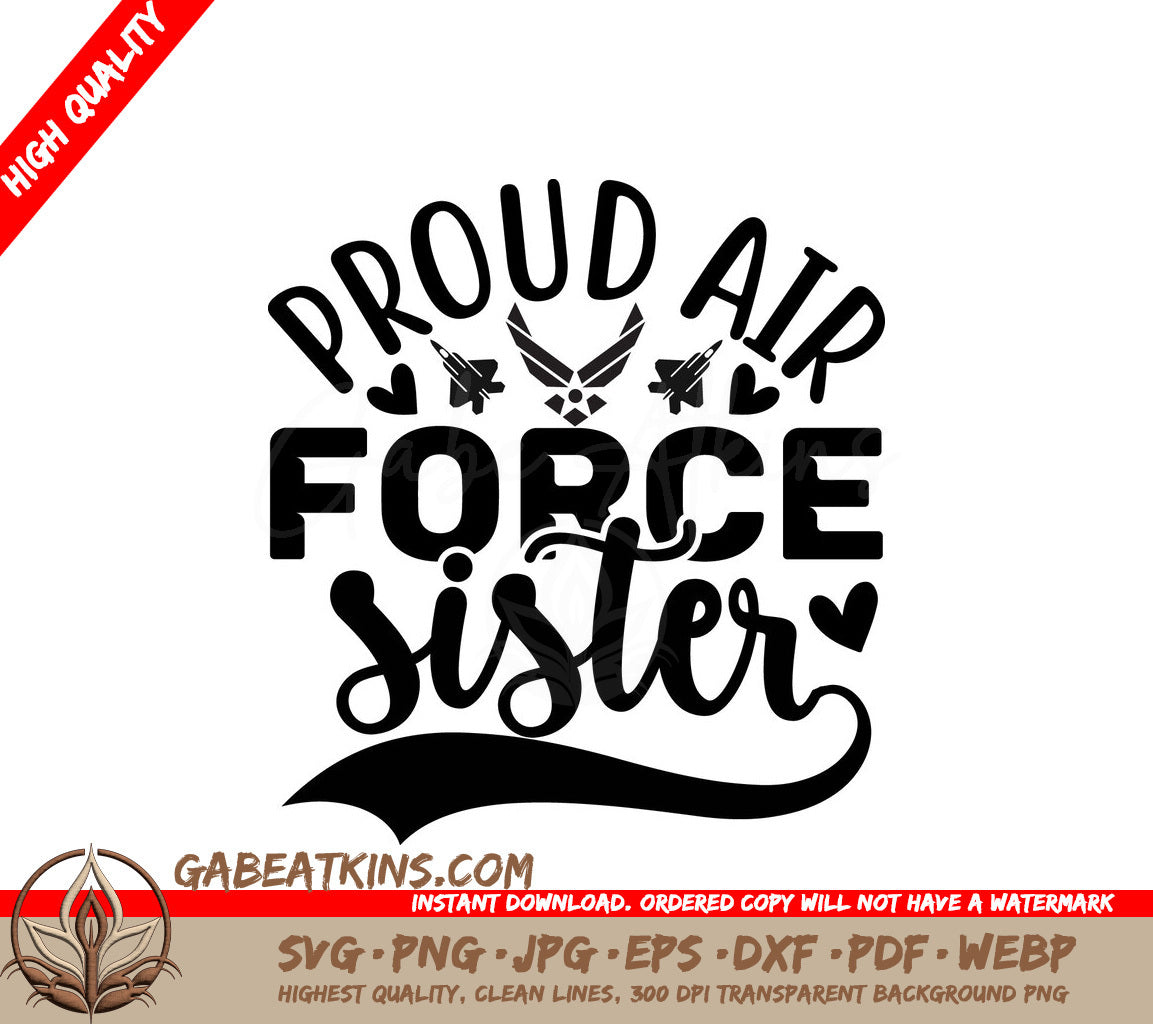 Proud Air Force Sister SVG SVG