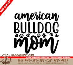 American Bulldog Mom SVG Design SVG