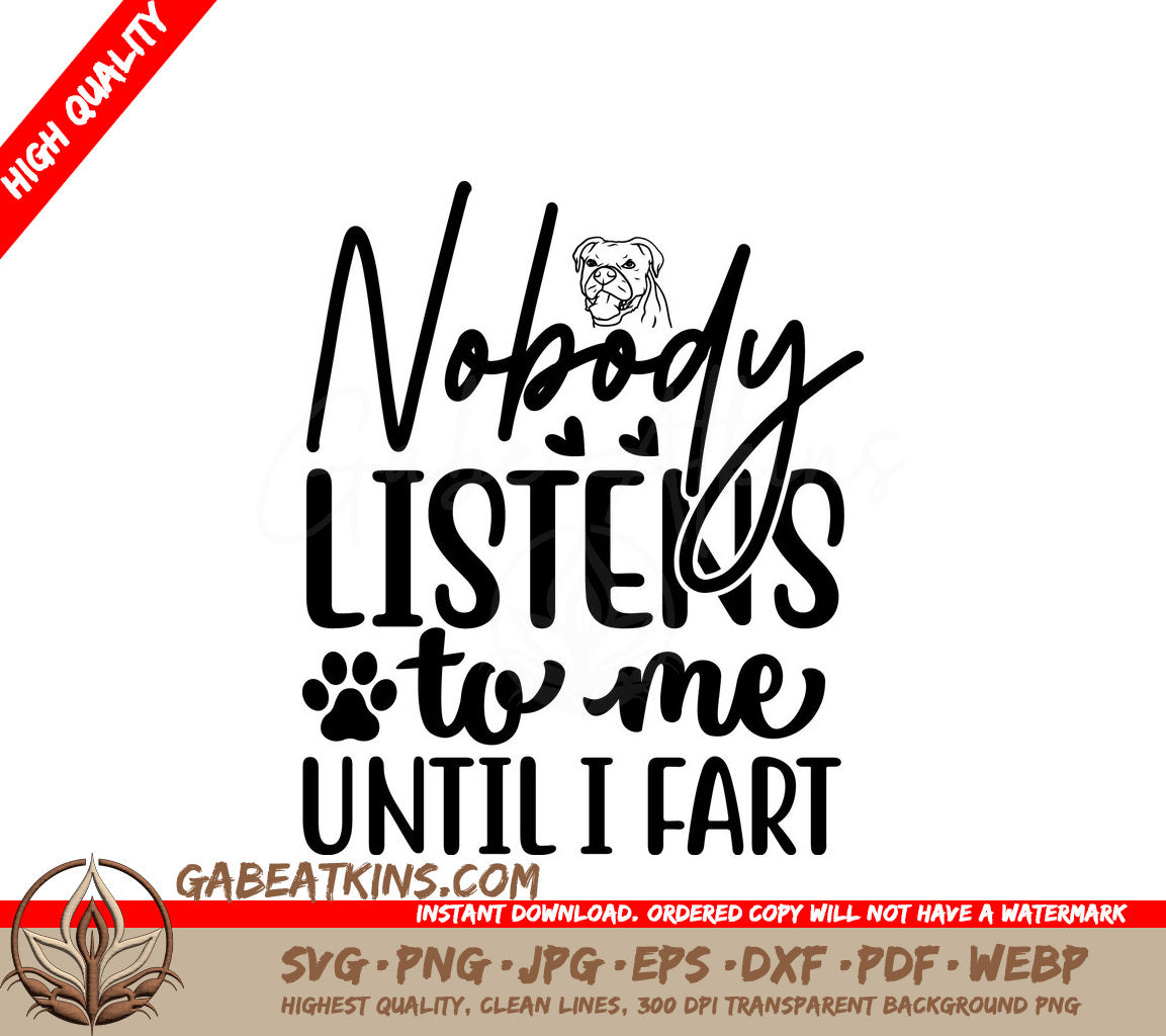 Funny Fart Bulldog SVG Design SVG
