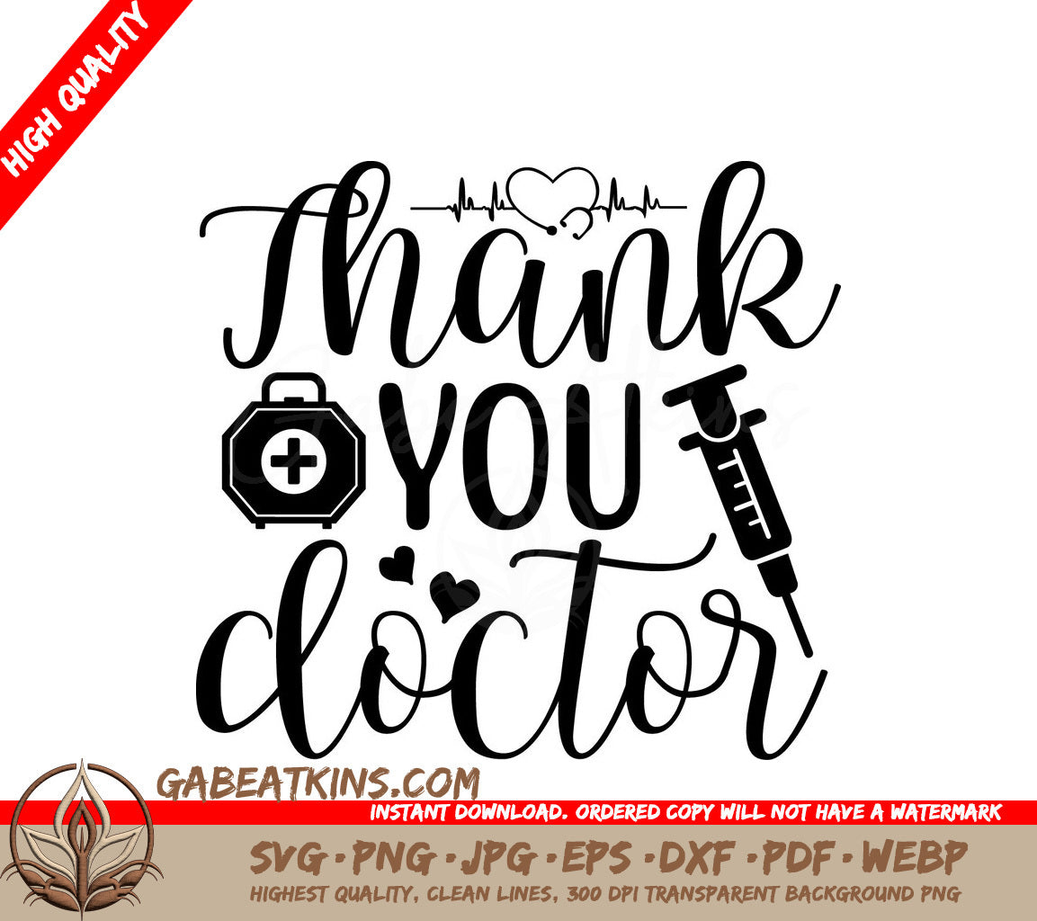 Thank You Doctor SVG Design SVG