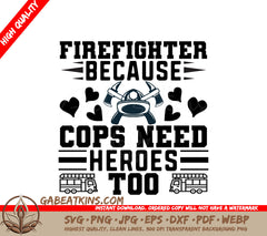 Firefighter Hero SVG Design SVG