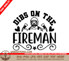 Fireman Dibs SVG Black White SVG