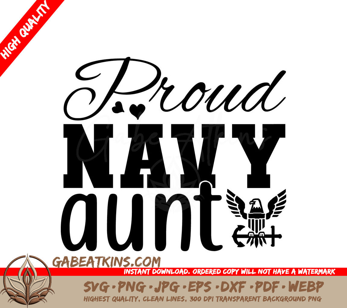 Proud Navy Aunt SVG Design SVG