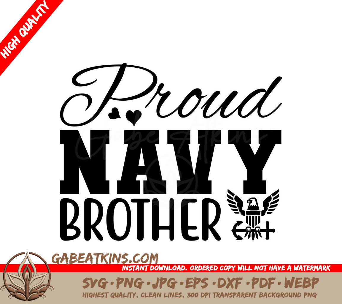 Proud Navy Brother SVG Design SVG