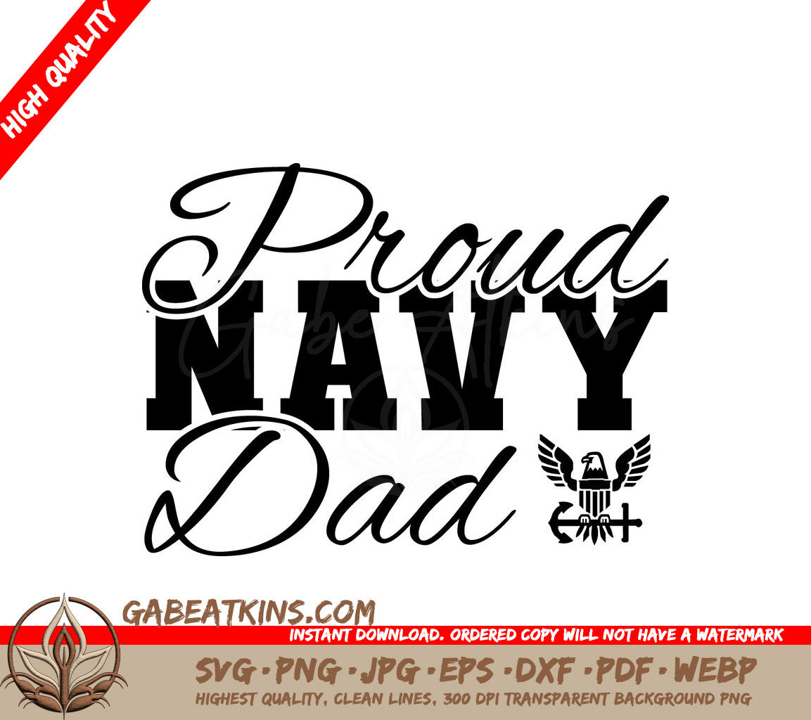 Proud Navy Dad SVG Design SVG