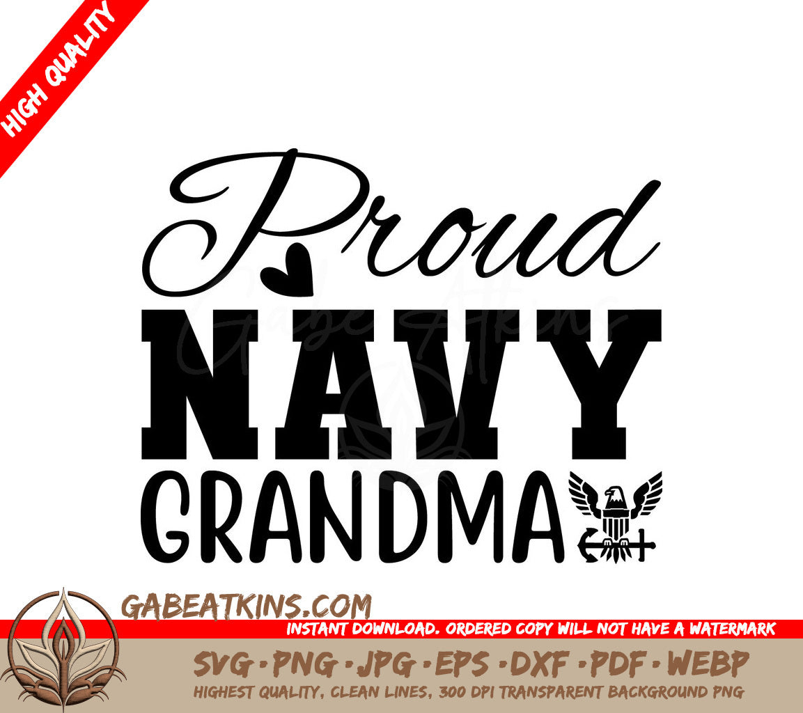 Proud Navy Grandma SVG Design SVG