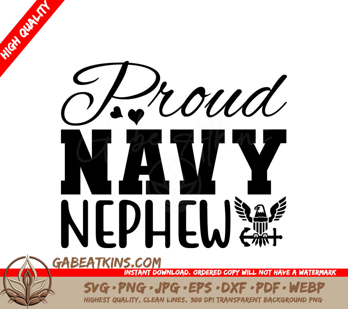 Proud Navy Nephew SVG Design SVG