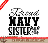 Proud Navy Sister SVG Design SVG