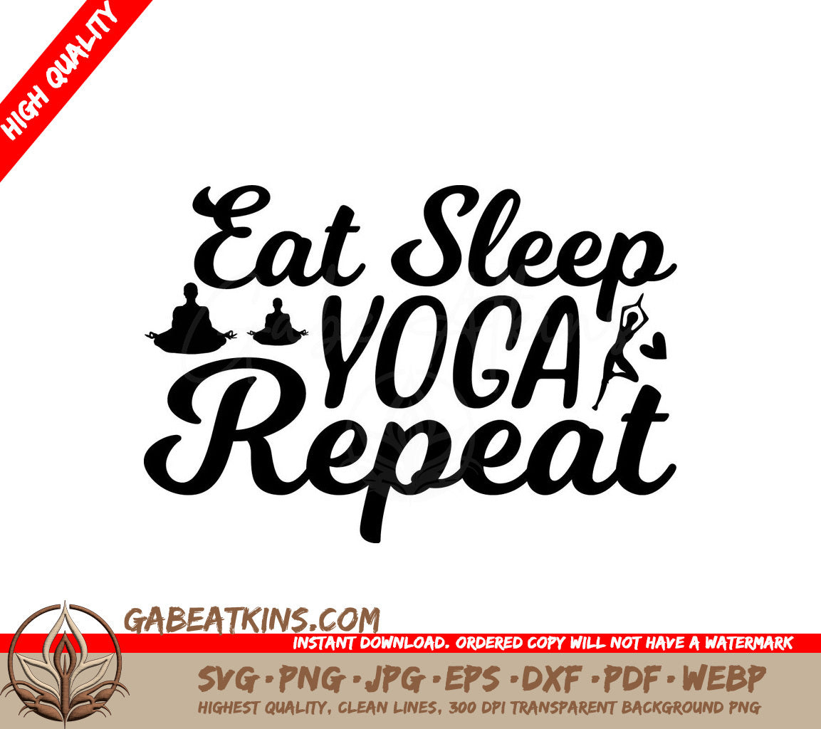 Eat Sleep Yoga Repeat SVG SVG