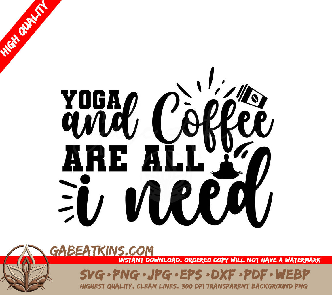 Yoga & Coffee SVG Design SVG
