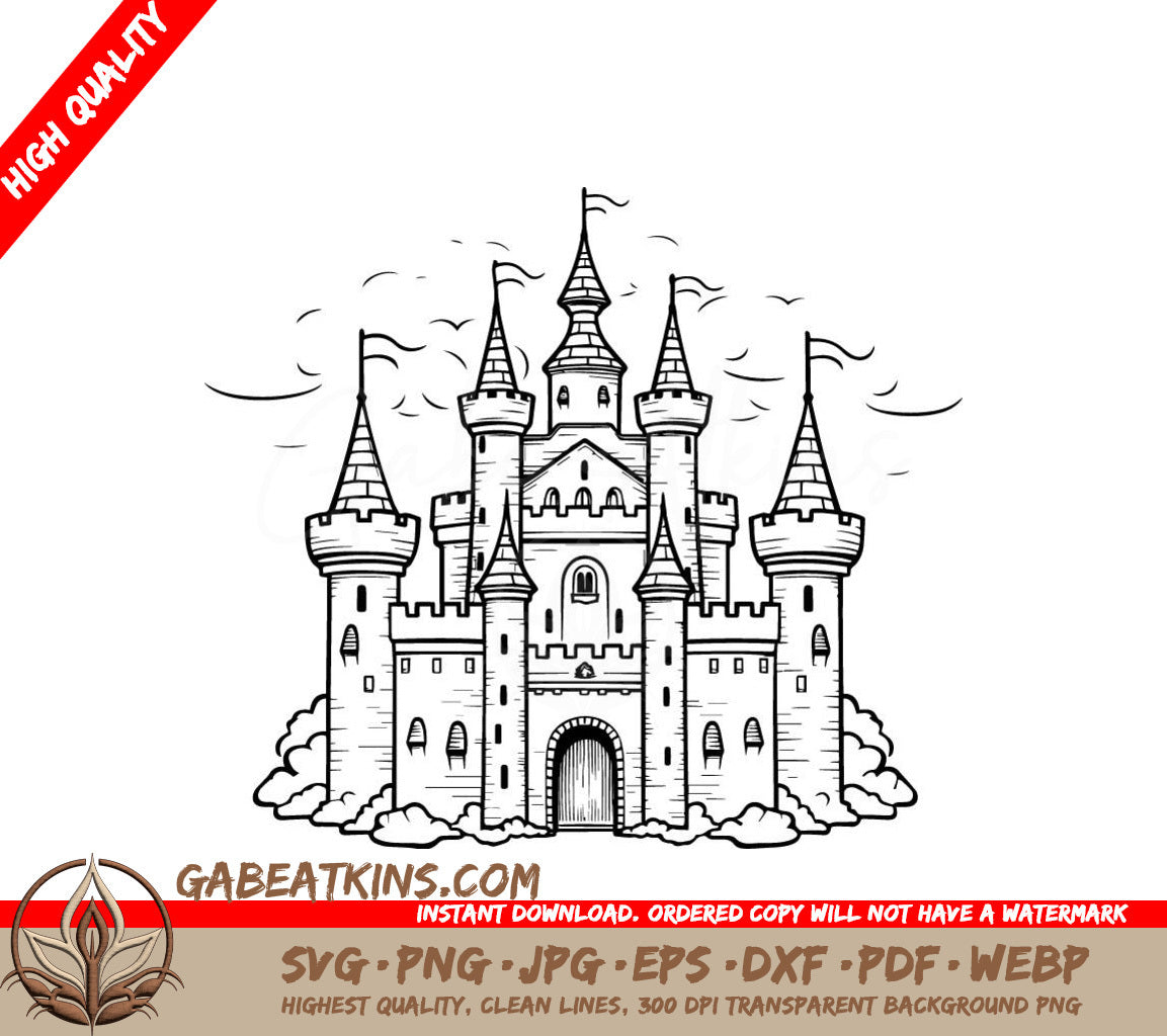 Castle in Clouds SVG - Dark Forest Tale of Danger & Redemption SVG