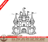 Castle with Flags SVG - Dark Forest Tale of Intrigue SVG