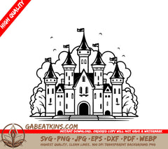 Castle with Flags SVG - Dark Prophecy Tale of Destiny, Doom & Redemption SVG