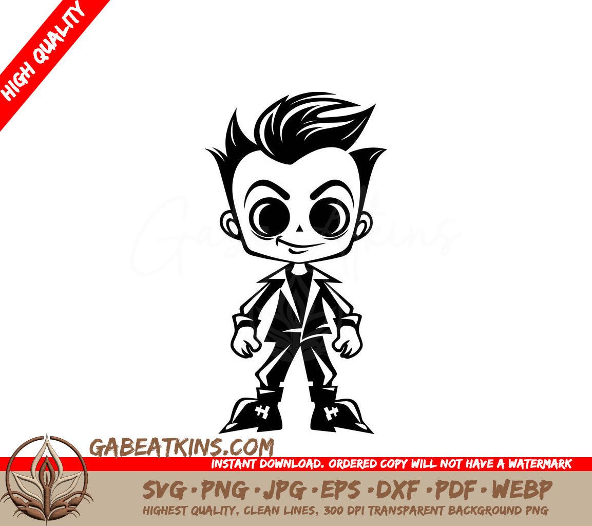 Halloween Boy with Big Eyes SVG Ghostly Garden Adventure SVG