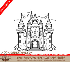 Enchanted Garden Castle SVG - Magical Journey SVG