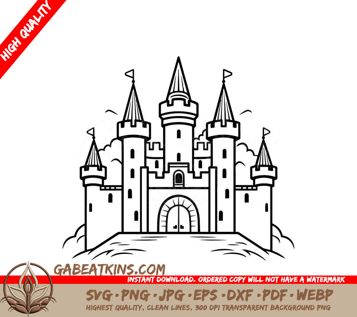 Castle with Flags SVG - The Last Expedition Treasure Quest SVG