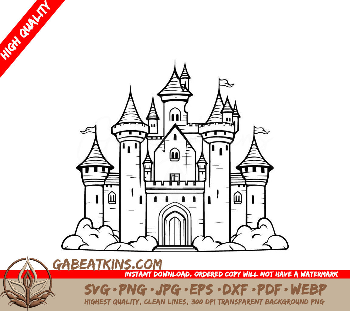 Castle with Flags SVG - Starship Odyssey Journey Beyond the Stars SVG