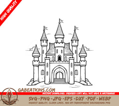 Castle with Flag SVG - Shangri-La Lost City Utopia SVG