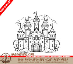 Castle with Flags SVG - Lost Continent of Mu Chronicles SVG