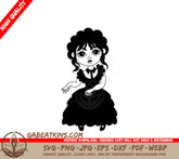 Gothic Girl Dancing SVG -  Dress Illustration SVG