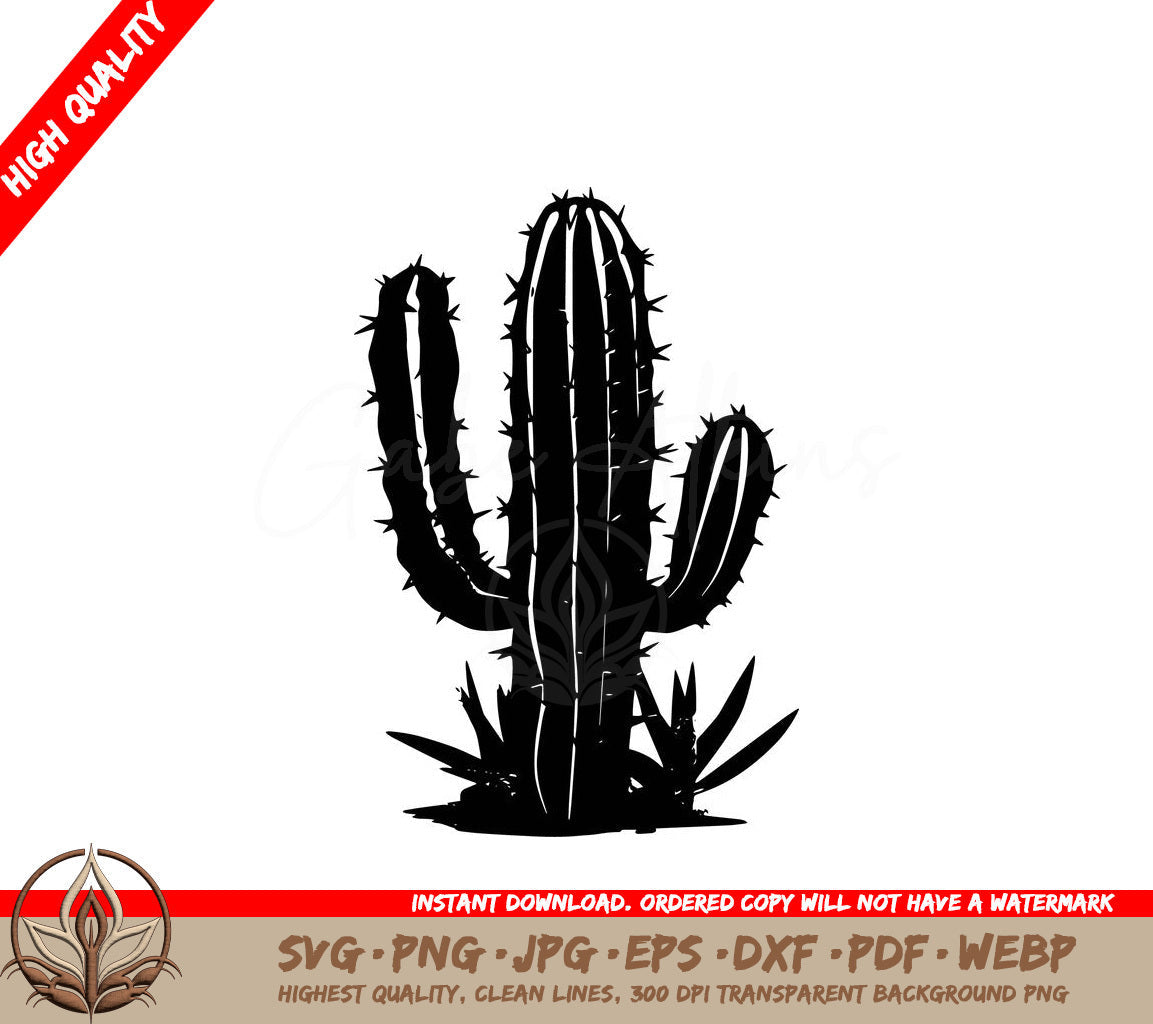 Thorny Cactus Digital Design in Multiple File Formats