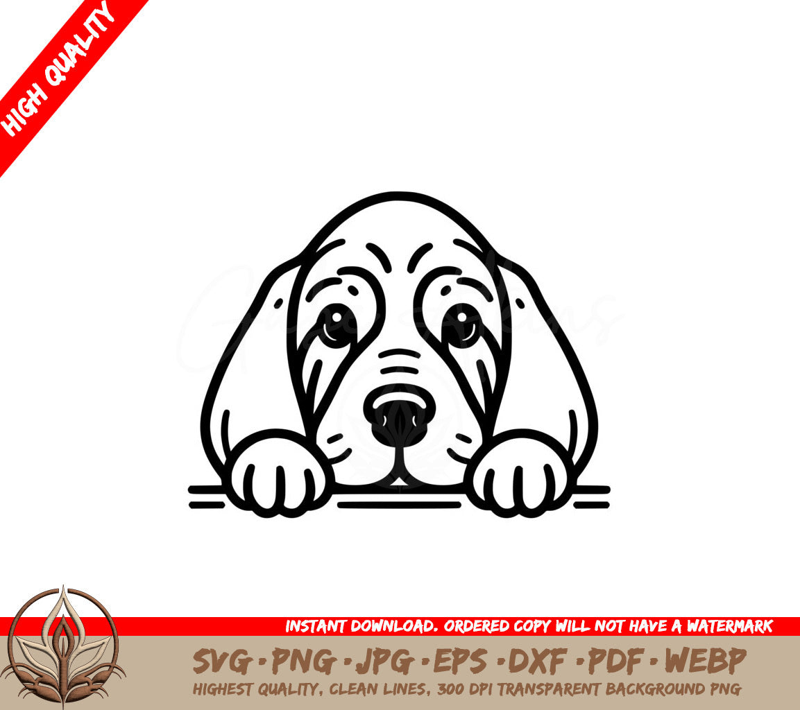 Thoughtful Bloodhound Pause SVG