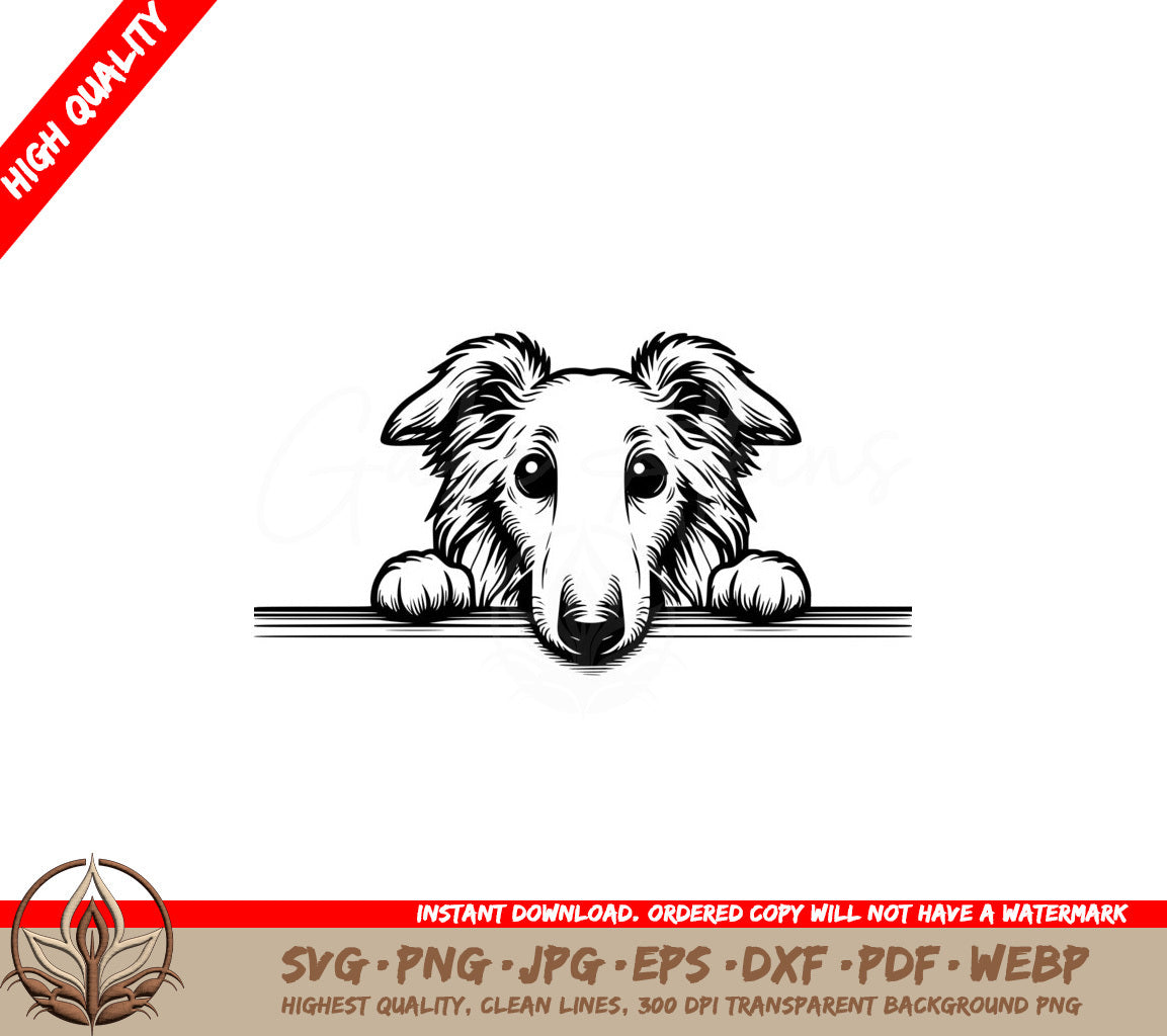 Thoughtful Borzoi SVG