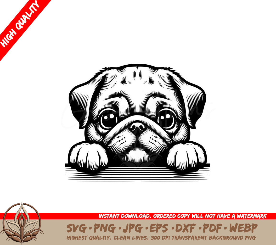 Thoughtful Pug Pal SVG