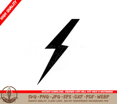 Thunderbolt Symbol - Digital Download in SVG, PNG, JPG, AI, PDF, DXF, EPS and WebP Formats