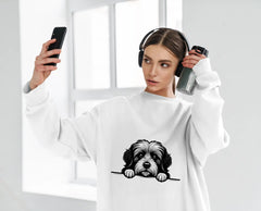 Tibetan Terrier Peeking Over Wall - SVG SVG