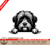 Tibetan Terrier Looking Over Wall -  Dog SVG SVG