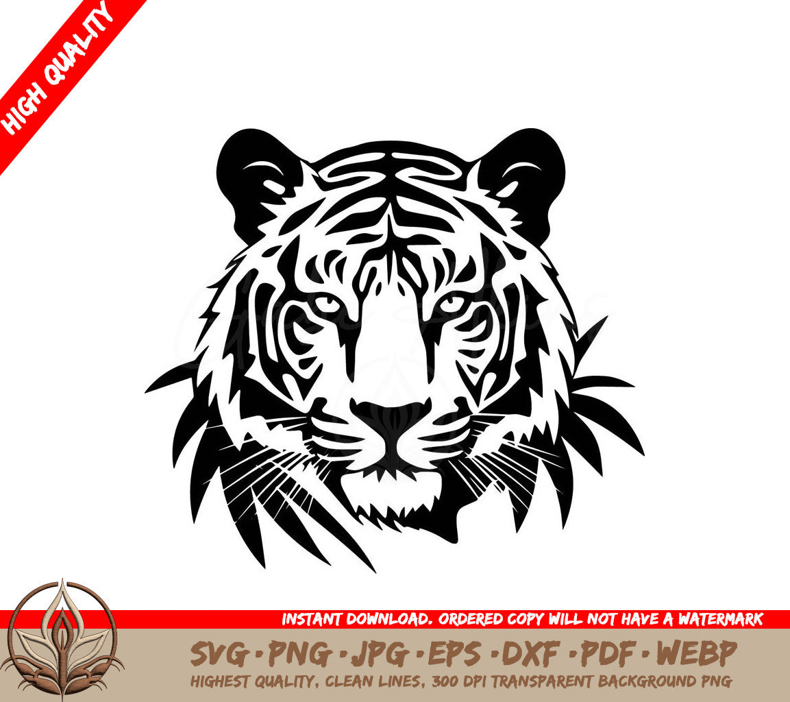 Tiger Portrait - Digital Download in Multiple File Formats (SVG, PNG, JPG, AI, PDF, DXF, EPS, WebP)