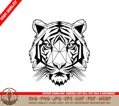 Tiger Symmetry Digital Design File (SVG, PNG, JPG, AI, PDF, DXF, EPS, WebP)