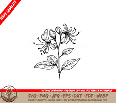 Timeless Honeysuckle SVG PNG JPG AI PDF DXF EPS and WebP Digital Download