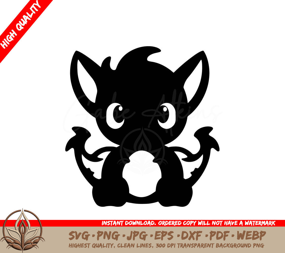 Tiny Dragon Digital Design File in Multiple Formats (SVG, PNG, JPG, AI, PDF, DXF, EPS, WebP)
