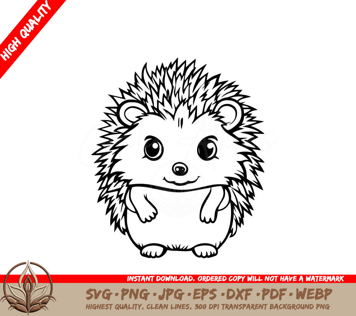 Tiny Hedgehog Digital Design in Multiple File Formats (SVG, PNG, JPG, AI, PDF, DXF, EPS, WebP)