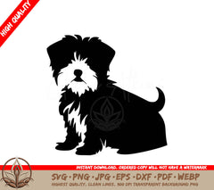 Tiny Morkie Companion Digital Artwork in Multiple File Formats (SVG, PNG, JPG, AI, PDF, DXF, EPS, WebP)