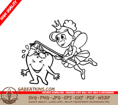 Tooth Fairy Brushing Tooth SVG - Vector Illustration SVG