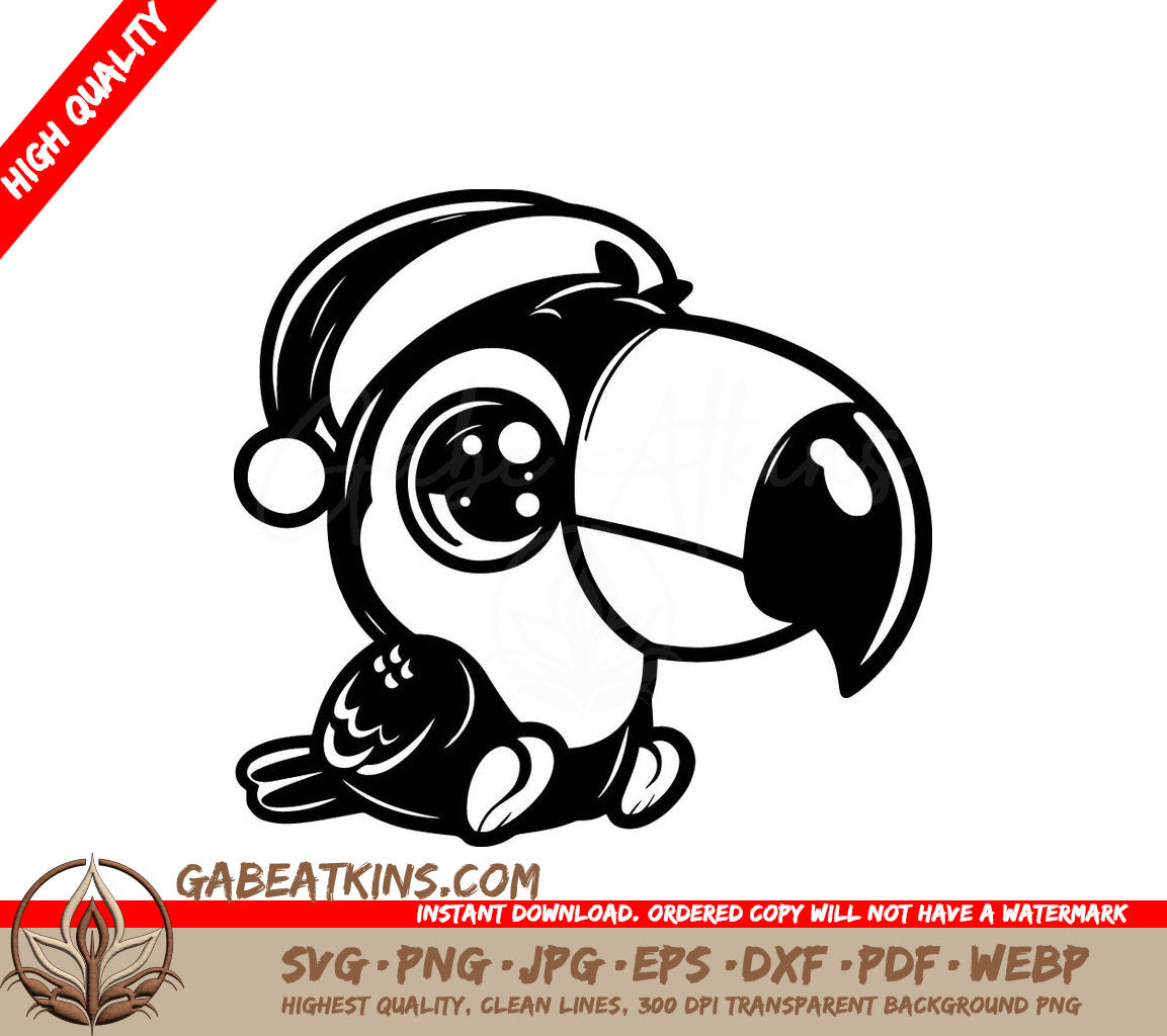 A Toucan Wearing A Santa Hat SVG - Toucan Christmas SVG