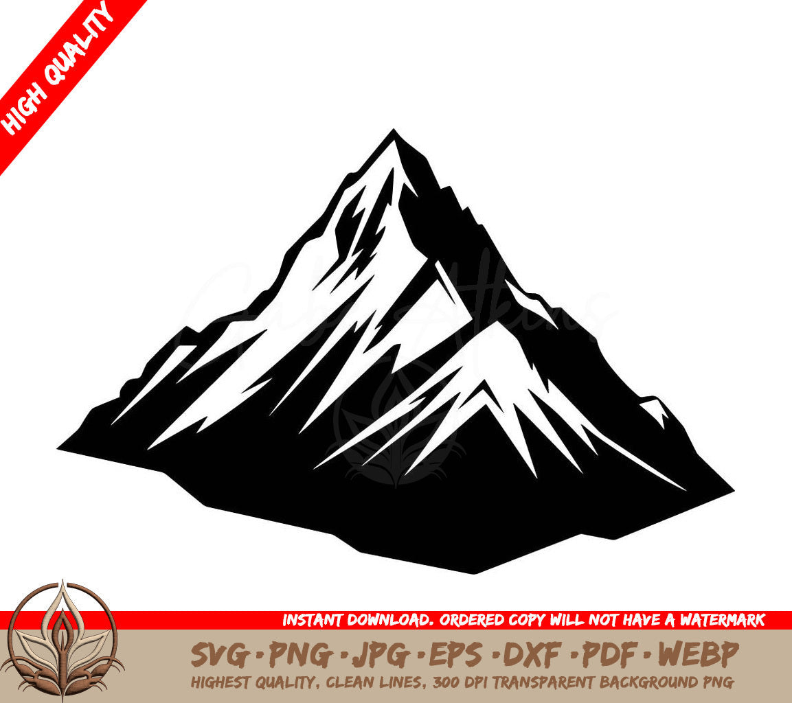 Towering Mountain - Digital Design in Multiple File Formats (SVG, PNG, JPG, AI, PDF, DXF, EPS, WebP)
