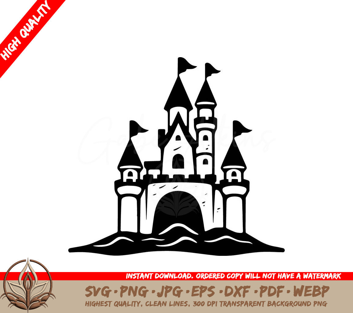 Towering Sandcastle: Digital Design File (SVG, PNG, JPG, AI, PDF, DXF, EPS, WebP)
