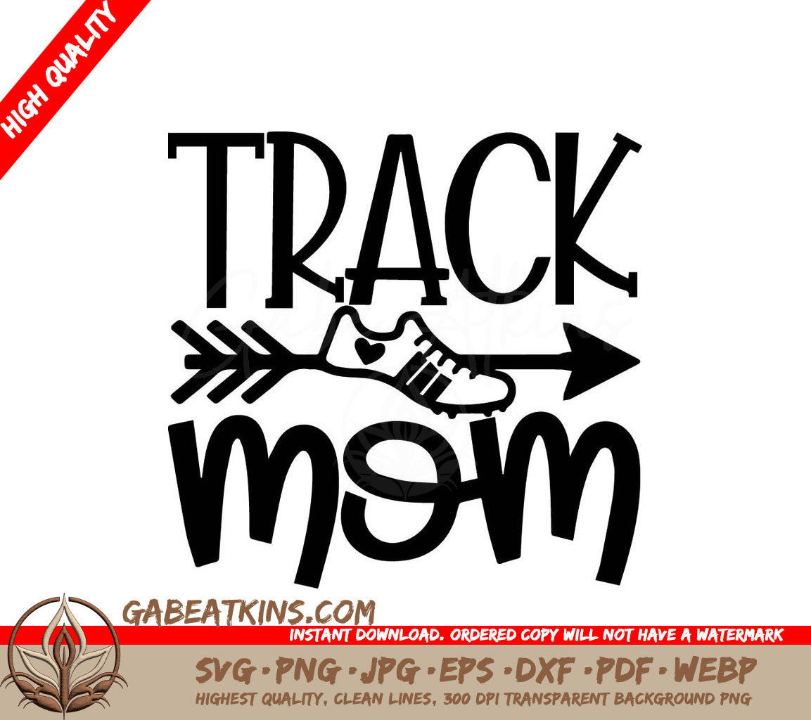 A Black And White Sign That Says Track Mom SVG - Track Mom SVG SVG