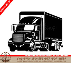 Tractor Trailer Digital Design in SVG, PNG, JPG, AI, PDF, DXF, EPS and WebP Formats