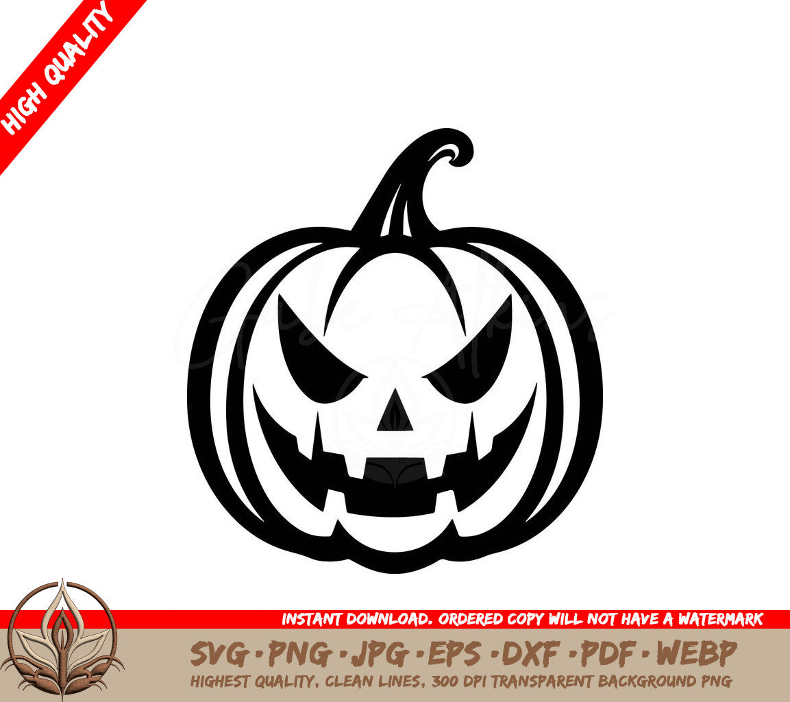 Traditional Pumpkin Digital Design File (SVG, PNG, JPG, AI, PDF, DXF, EPS, WebP)