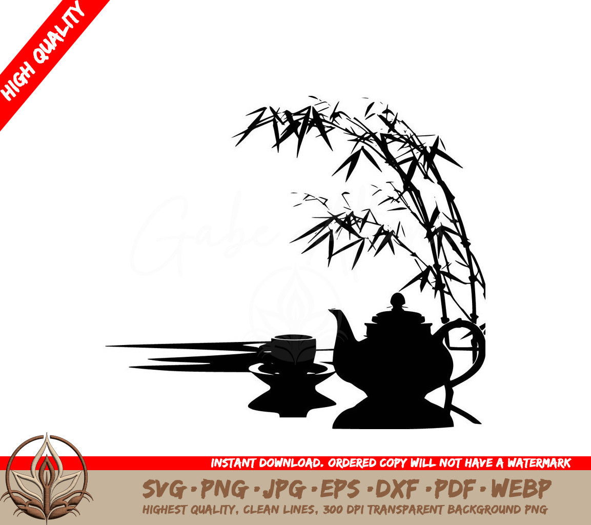 Traditional Tea Ceremony SVG, PNG, JPG, AI, PDF, DXF, EPS WebP - Digital Download